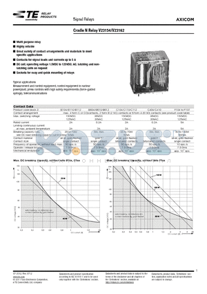 2-1393810-1 datasheet - Cradle N Relay V23154/V23162