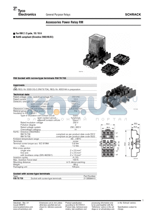 2-1393844-5 datasheet - Accessories Power Relay RM