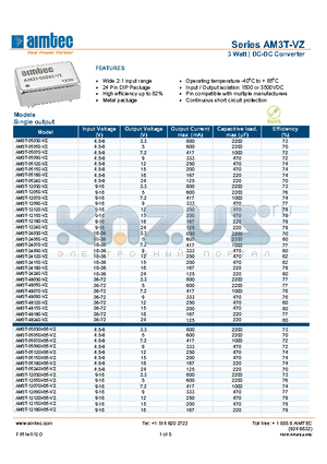 AM3T-0505SH35-VZ datasheet - 3 Watt | DC-DC Converter