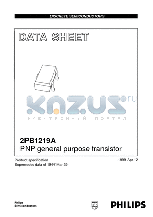 2PB1219AR datasheet - PNP general purpose transistor