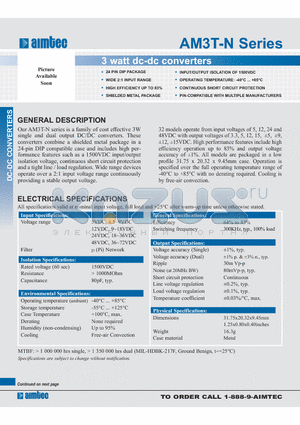 AM3T-0512S-N datasheet - 3 watt dc-dc converters