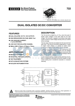 0722MG datasheet - DUAL ISOLATED DC/DC CONVERTER