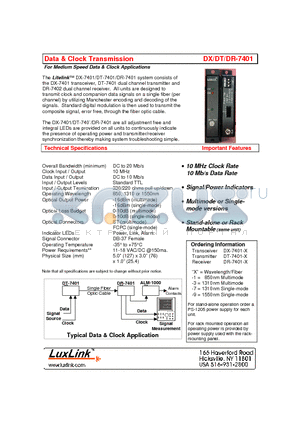 DR-7401-1 datasheet - DATA & CLOCK TRANSMISSION