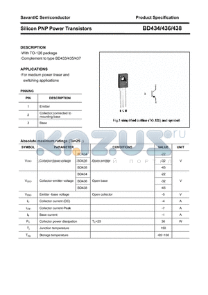 BD438 datasheet - Silicon PNP Power Transistors