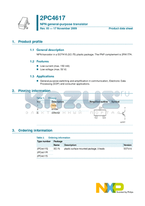 2PC4617 datasheet - NPN general-purpose transistor