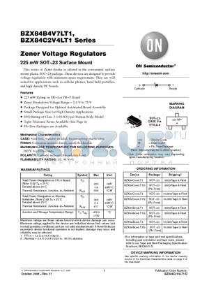 BZX84B7V5LT1 datasheet - Zener Voltage Regulators