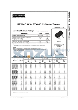BZX84C10 datasheet - Series Zeners