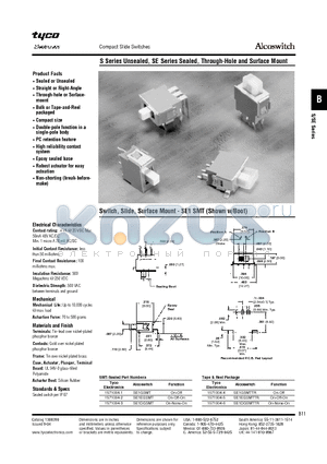 2-1437574-1 datasheet - S Series Unsealed, SE Series Sealed, Through-Hole and Surface Mount
