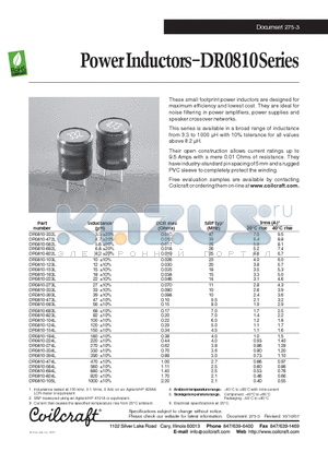 DR0810-563L datasheet - Power Inductors