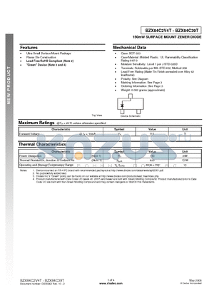 BZX84C11T datasheet - 150mW SURFACE MOUNT ZENER DIODE