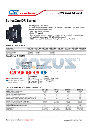 DR100D12 datasheet - Ratings of 6 & 12 Amps