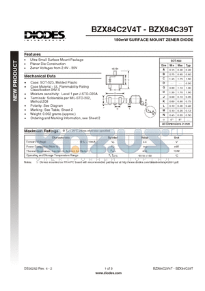 BZX84C12T datasheet - 1500W SURFACE MOUNT ZENER DIODE