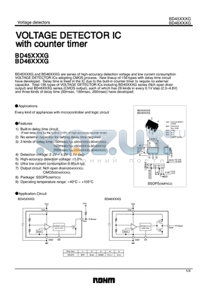 BD45431G datasheet - VOLTAGE DETECTOR IC