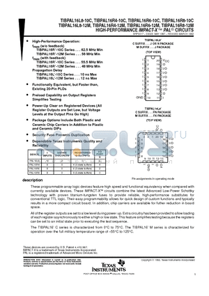 5962-85155142A datasheet - HIGH-PERFORMANCE IMPACT-X E PAL CIRCUITS