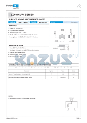 BZX84C13 datasheet - SURFACE MOUNT SILICON ZENER DIODES