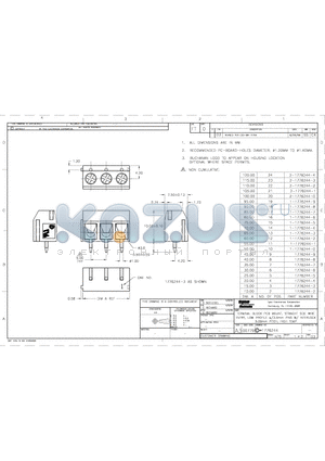 2-1776244-2 datasheet - TERMINAL BLOCK PCB MOUNT, STRAIGHT SIDE WIRE ENTRY, LOW PROFILE W/ 3.5mm PINS W/INTERLOCK 5.00mm PITCH, HIGH TEMP