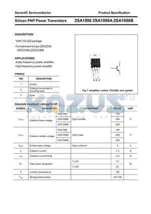 2SA1006A datasheet - Silicon PNP Power Transistors
