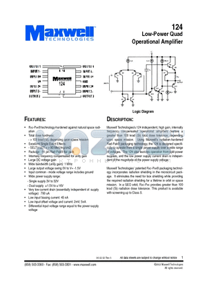 124RPFB datasheet - Low-Power Quad Operational Amplifier