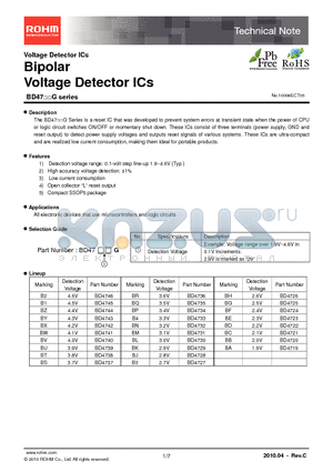 BD4740G datasheet - Bipolar Voltage Detector ICs