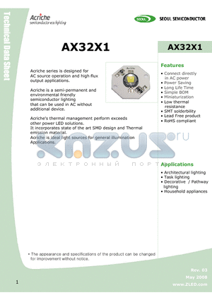 AX32X1 datasheet - Acriche series