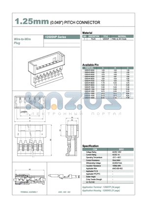 12505HP-04000 datasheet - 1.25mm PITCH CONNECTOR