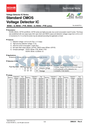 BD4829 datasheet - Standard CMOS Voltage Detector IC