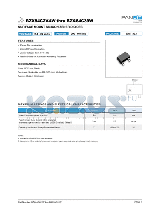 BZX84C27W datasheet - SURFACE MOUNT SILICON ZENER DIODES