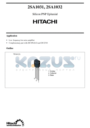 2SA1031 datasheet - Silicon PNP Epitaxial