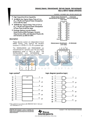 5962-8869301RA datasheet - HEX 2-INPUT NAND DRIVERS