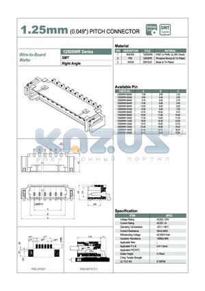 12505WR-10A00 datasheet - 1.25mm PITCH CONNECTOR