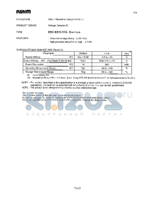 BD4853G datasheet - Voltage Detector IC