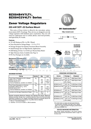 BZX84C2V4LT1 datasheet - Zener Voltage Regulators 225 mW SOT−23 Surface Mount