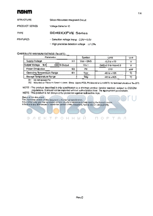 BD4923FVE datasheet - Voltage Detector IC