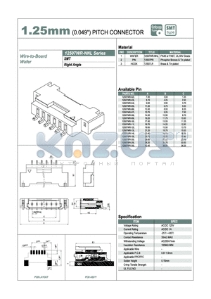12507WR-11L datasheet - 1.25mm PITCH CONNECTOR
