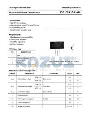 2SA1075 datasheet - Silicon PNP Power Transistors