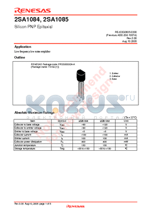 2SA1085 datasheet - Silicon PNP Epitaxial