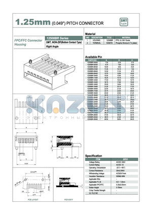 12508BR-13A00 datasheet - 1.25mm PITCH CONNECTOR