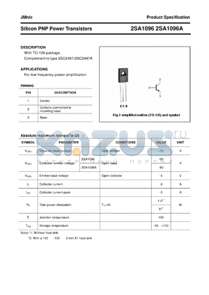 2SA1096 datasheet - Silicon PNP Power Transistors