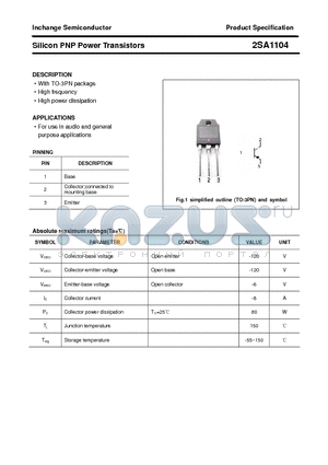 2SA1104 datasheet - Silicon PNP Power Transistors