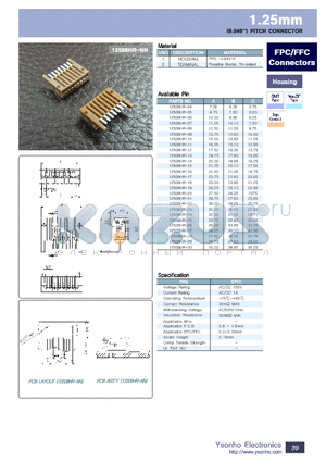 12508HR-06 datasheet - 1.25mm PITCH CONNECTOR