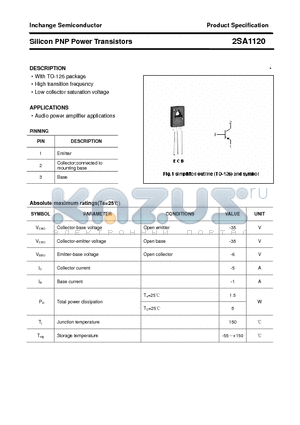 2SA1120 datasheet - Silicon PNP Power Transistors