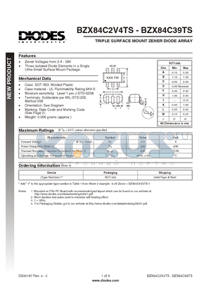 BZX84C30TS datasheet - TRIPLE SURFACE MOUNT ZENER DIODE ARRAY