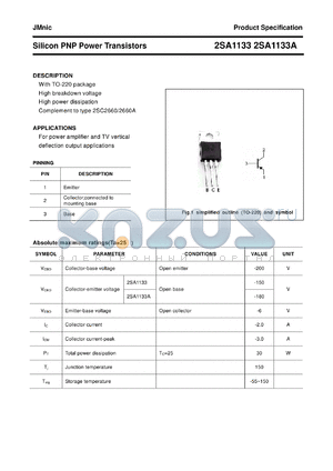 2SA1133A datasheet - Silicon PNP Power Transistors