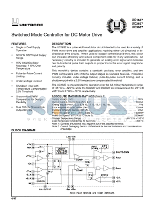 5962-89957012A datasheet - Switched Mode Controller for DC Motor Drive