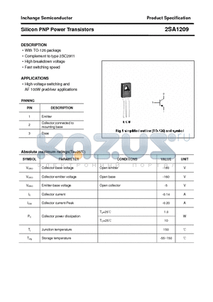 2SA1209 datasheet - Silicon PNP Power Transistors
