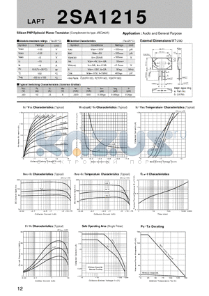 2SA1215_07 datasheet - Silicon PNP Epitaxial Planar Transistor