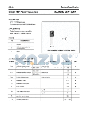 2SA1220 datasheet - Silicon PNP Power Transistors