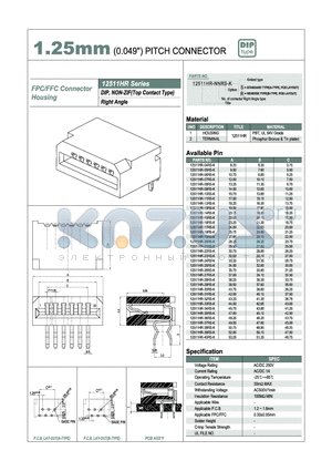 12511HR-10RS-K datasheet - 1.25mm PITCH CONNECTOR