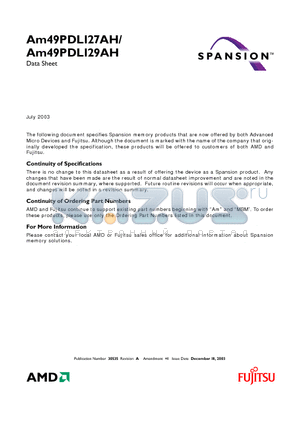 AM49PDL127AH70IT datasheet - 128 Megabit (8 M x 16-Bit) CMOS 3.0 Volt-only, Simultaneous Operation Flash Memory and 16 Mbit (1 M x 16-Bit) CMOS Pseudo Static RAM