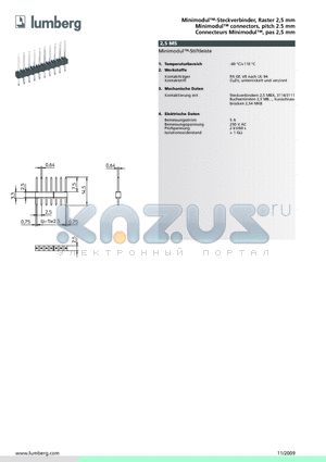2.5MS05 datasheet - Minimodul-Steckverbinder, Raster 2,5 mm